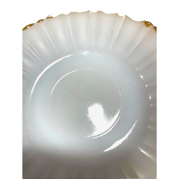 Termocrisa White Milk Glass Gold Trim Edge Saucers Plates Set of 4 - Picture 5 of 6